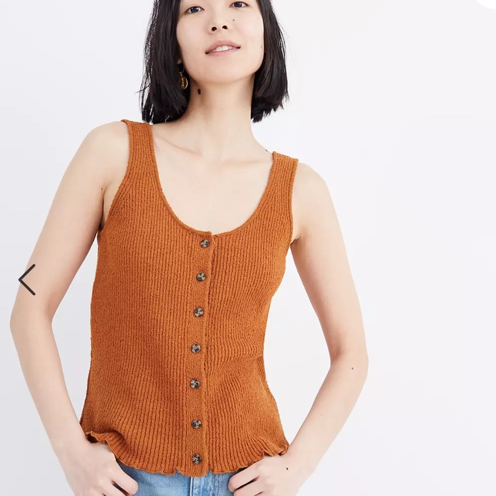 MADEWELL Kingston Button-Front Sweater Tan